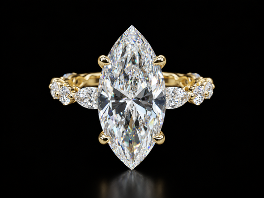 3.35 CTW Marquise Diamond Hidden Halo Engagement Ring – 14K Gold Angelica Jewellers
