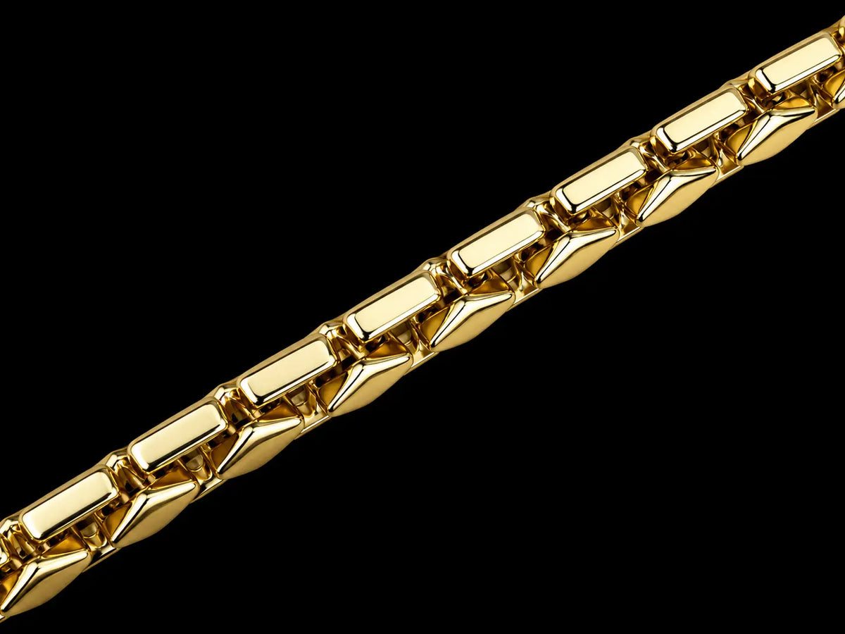 14K YELLOW GOLD BOX CHAIN 6.5mm 26 INCHES Angelica Jewellers