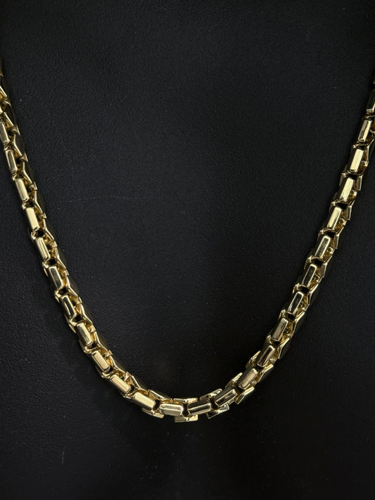 14K YELLOW GOLD BOX CHAIN 6.5mm 26 INCHES