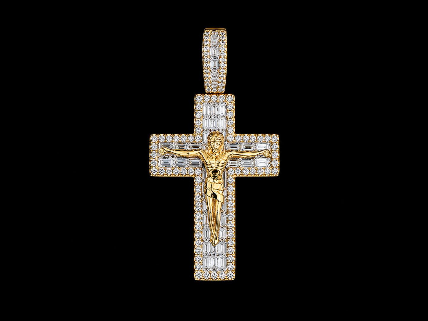 10K Gold Diamond Crucifix Pendant Angelica Jewellers