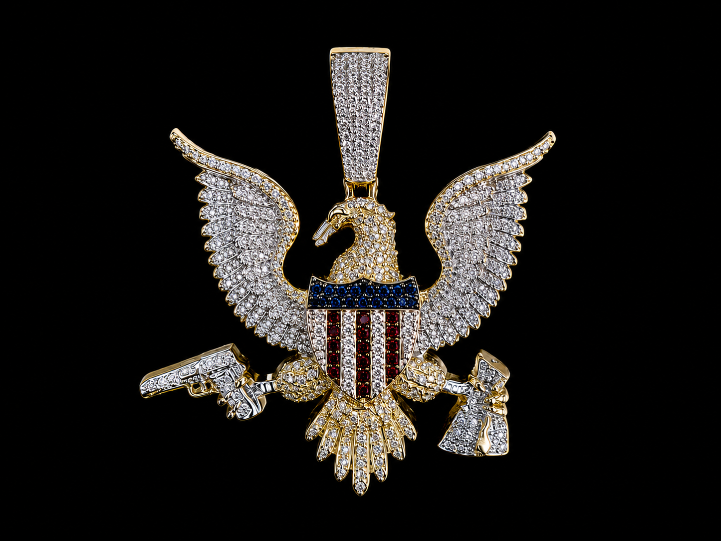 10K Yellow Gold Diamond Eagle Pendant Angelica Jewellers