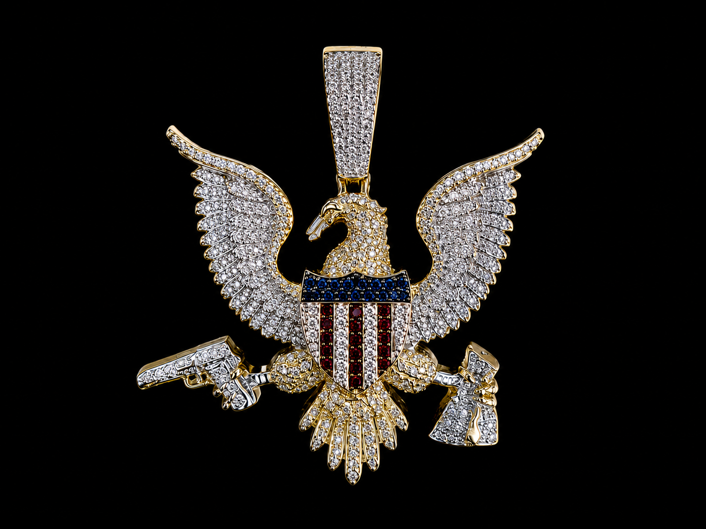10K Yellow Gold Diamond Eagle Pendant Angelica Jewellers