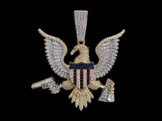 10K Yellow Gold Diamond Eagle Pendant Angelica Jewellers