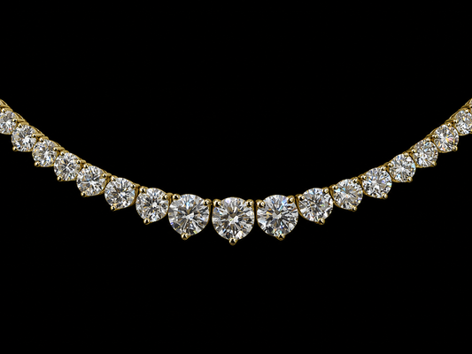 14K Gold Graduated Diamond Tennis Necklace