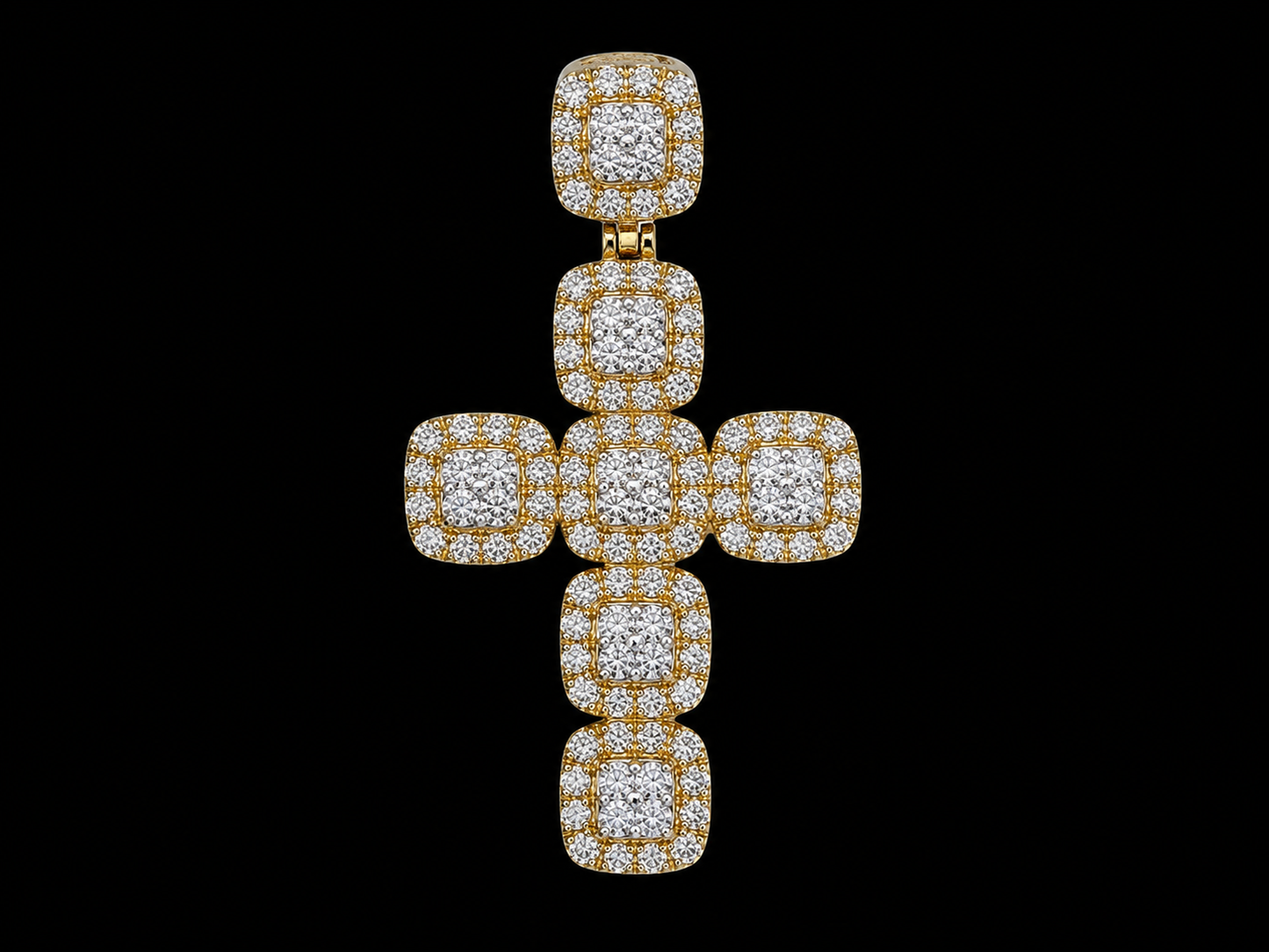 10K Yellow Gold Diamond Cross Pendant – 3.45 CTW Angelica Jewellers