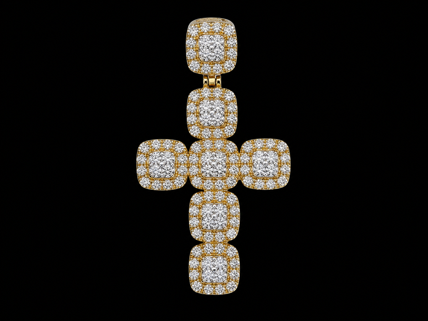 10K Yellow Gold Diamond Cross Pendant – 3.45 CTW Angelica Jewellers