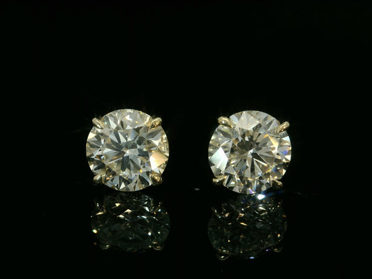 18K GOLD 4CT LAB TW DIAMOND STUD EARRINGS