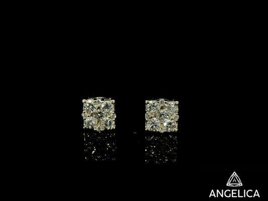 14K YELLOW GOLD DIAMOND EARRINGS 5mm