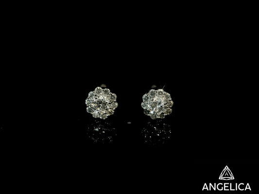 14K WHITE GOLD DIAMOND EARRINGS 4.5MM