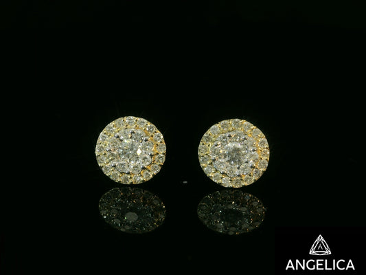 14K YELLOW GOLD DIAMOND EARRINGS