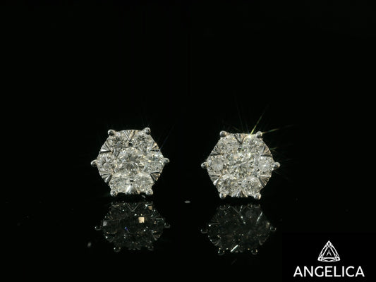 14K DIAMOND EARRINGS 7.5MM