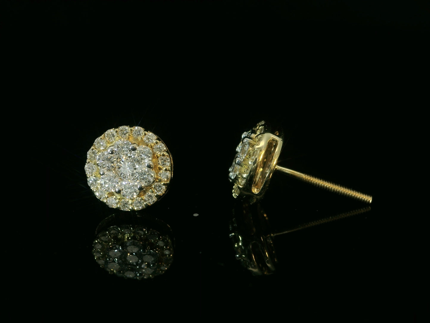 14K YELLOW GOLD DIAMOND EARRINGS