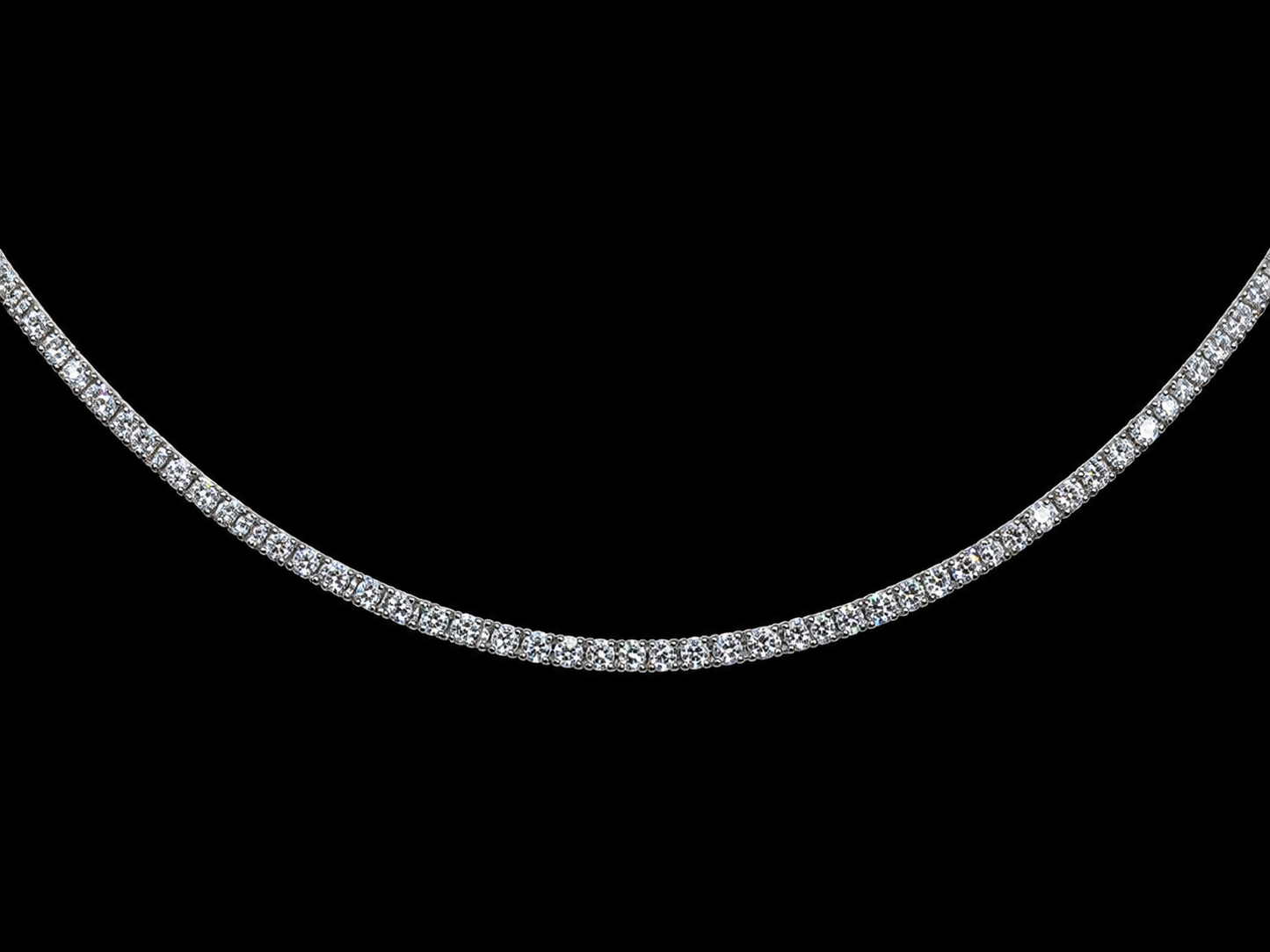 14K White Gold 5.90ct Lab-Grown Diamond Tennis Necklace Angelica Jewellers