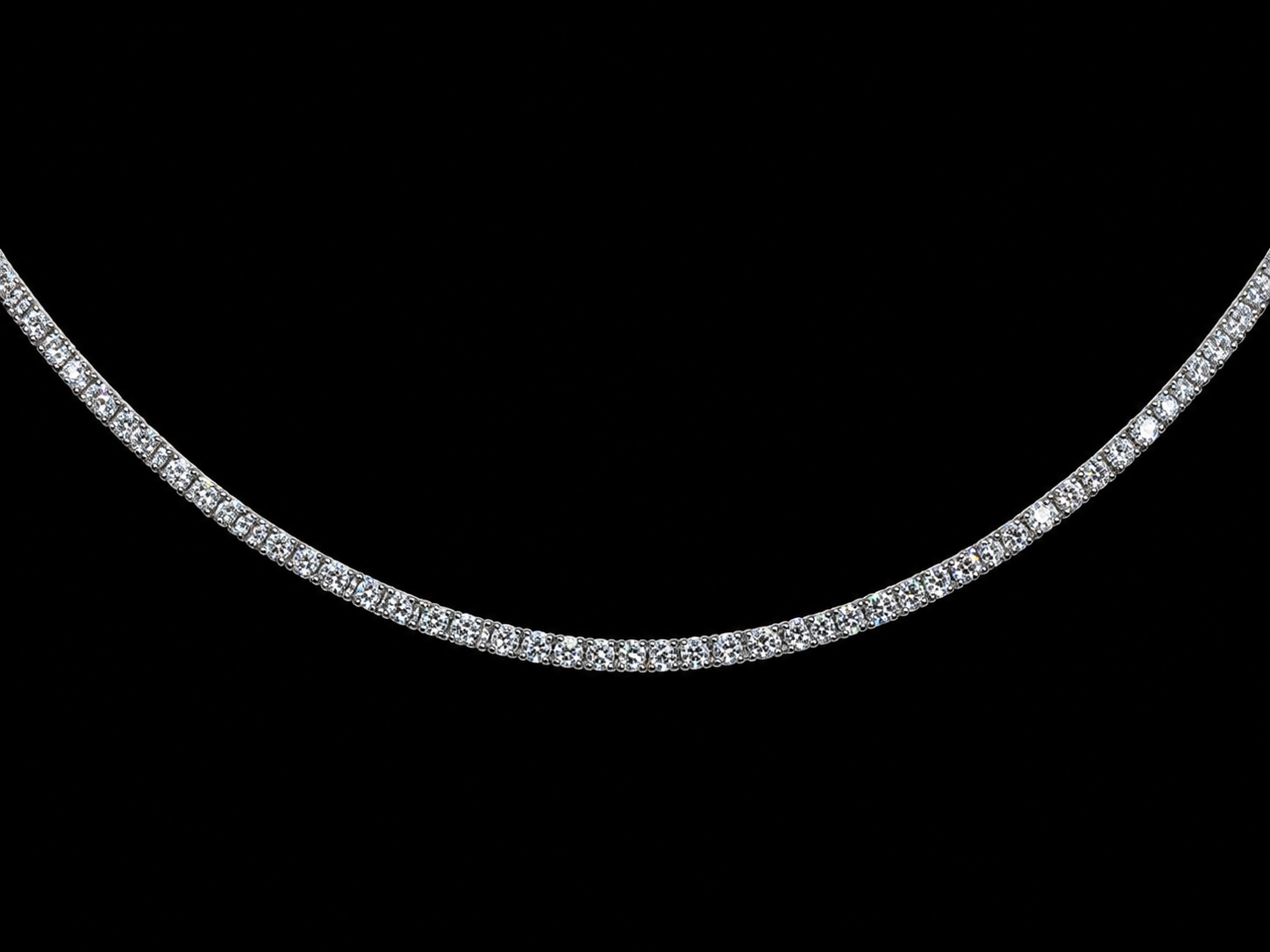 14K White Gold 5.90ct Lab-Grown Diamond Tennis Necklace Angelica Jewellers