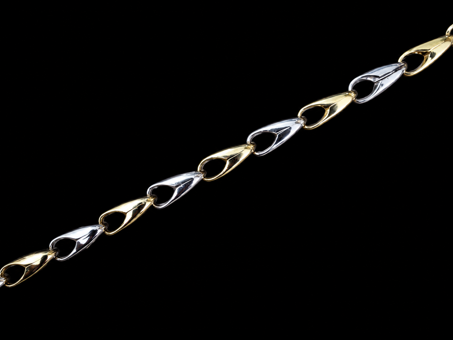 10K Two-Tone Gold Chain – 4mm, 16”, 9.25g