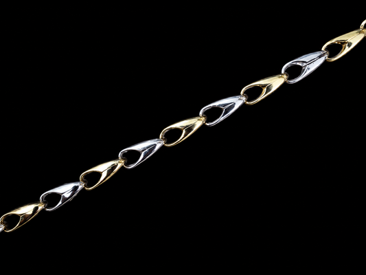 10K Two-Tone Gold Chain – 4mm, 16”, 9.25g