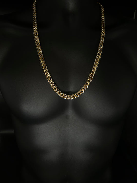 10K YELLOW GOLD DIAMOND CUT CUBAN LINK CHAIN