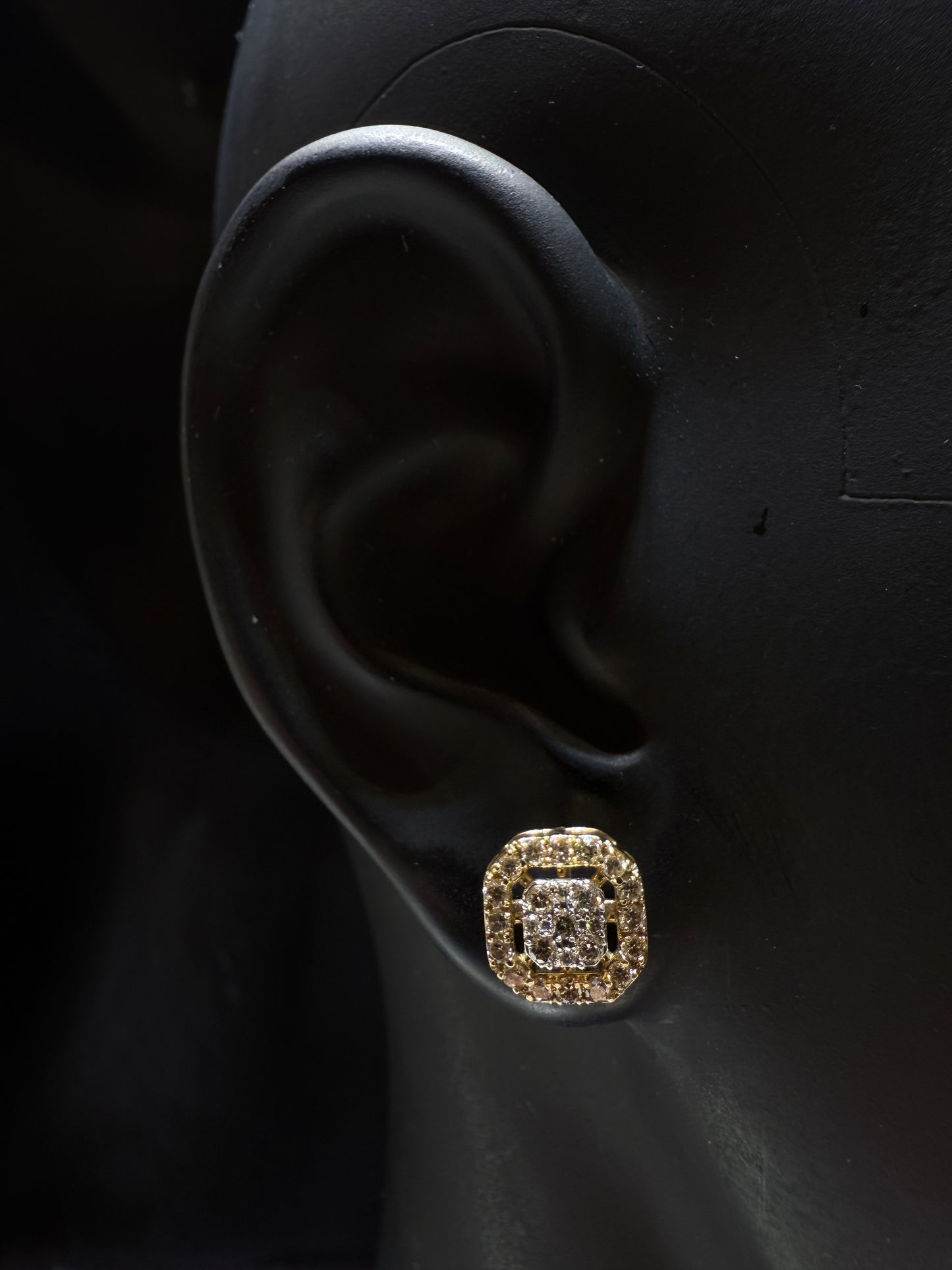 14K YELLOW GOLD DIAMOND EARRINGS