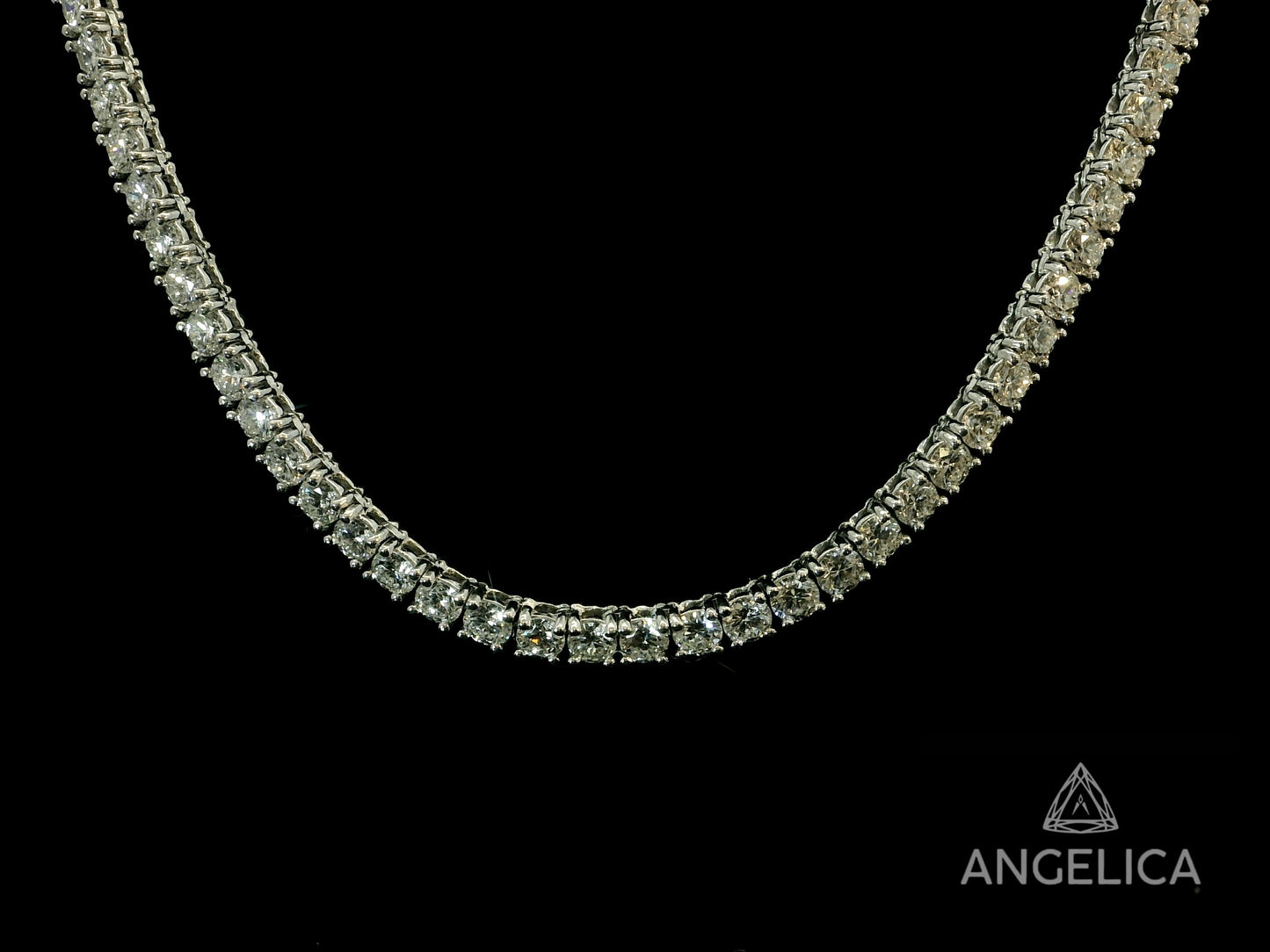 14K WHITE GOLD LAB DIAMOND TENNIS CHAIN 3.10MM