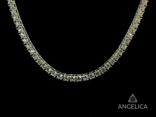 14K WHITE GOLD LAB DIAMOND TENNIS CHAIN 3.10MM