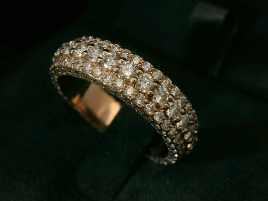 10K ROSE GOLD BAND 3.75CT OF DIAMONDS IN VVS F+