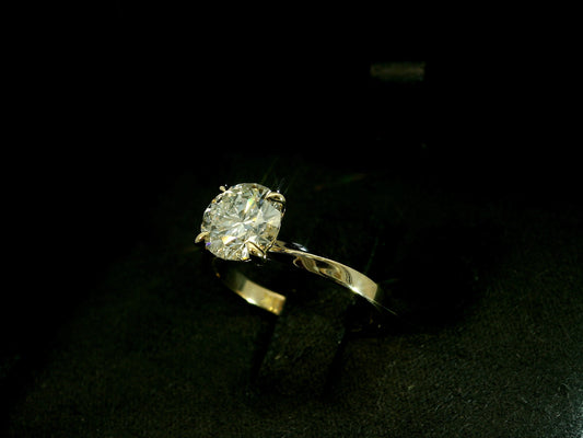 18K YELLOW GOLD LAB DIAMOND ROUND BRILLIANT ENGAGEMENT RING 1.50CT