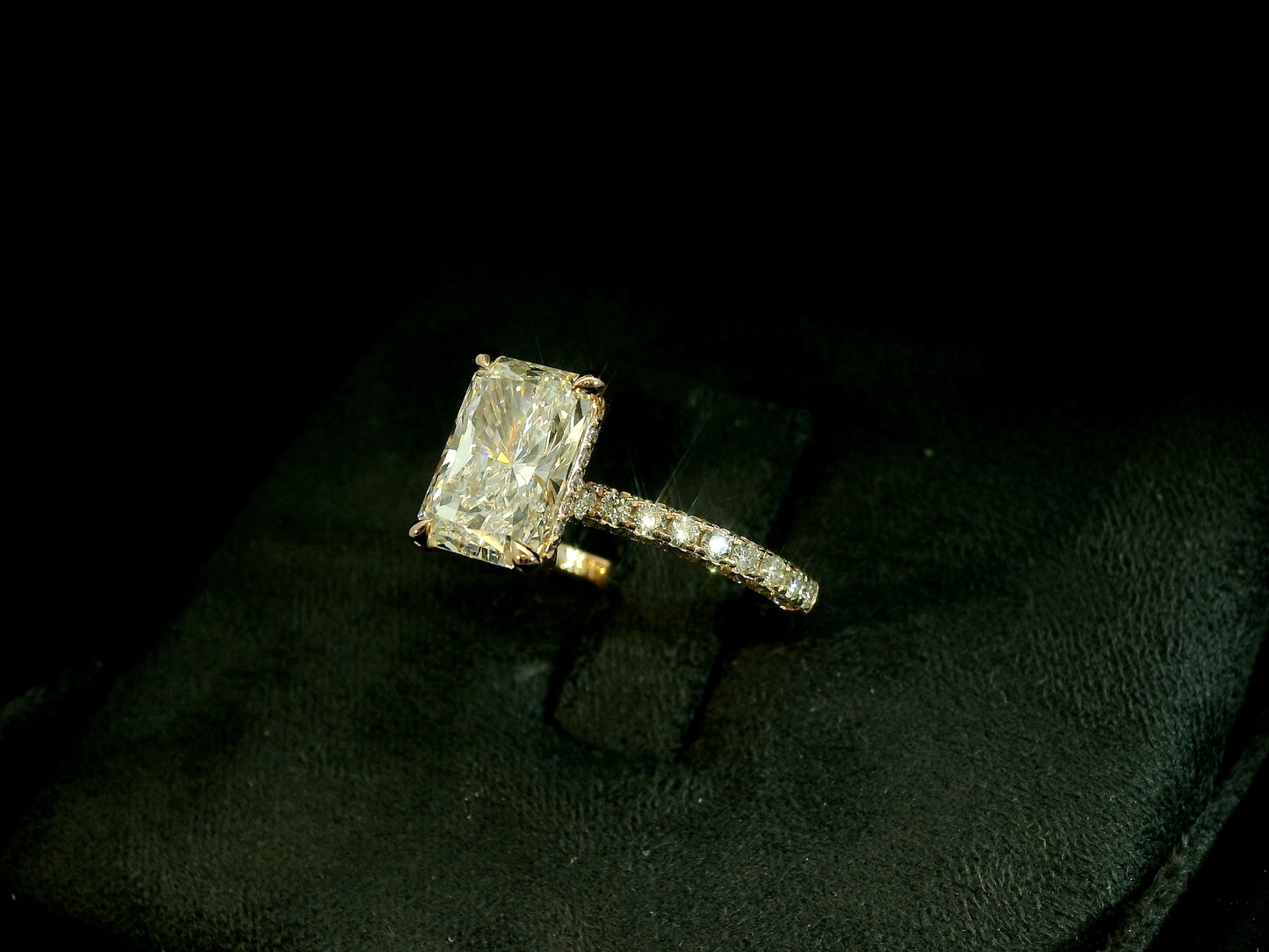 14K ROSE GOLD LAB DIAMOND RADIANT CUT ENGAGEMENT RING 2.80CT