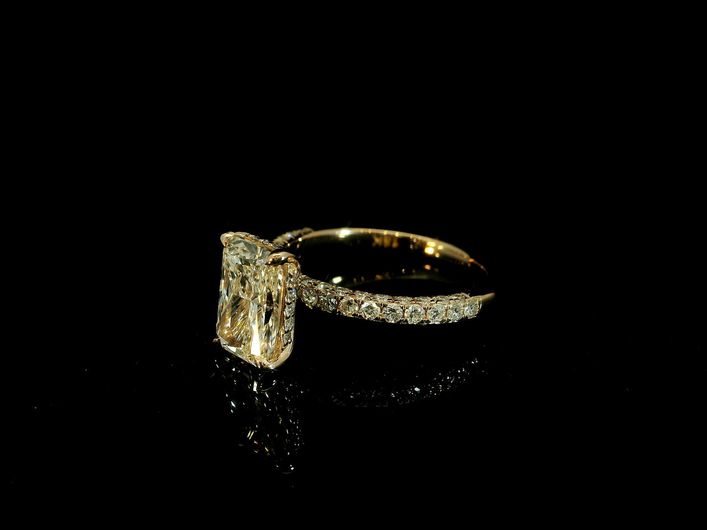 14K ROSE GOLD LAB DIAMOND RADIANT CUT ENGAGEMENT RING 2.80CT