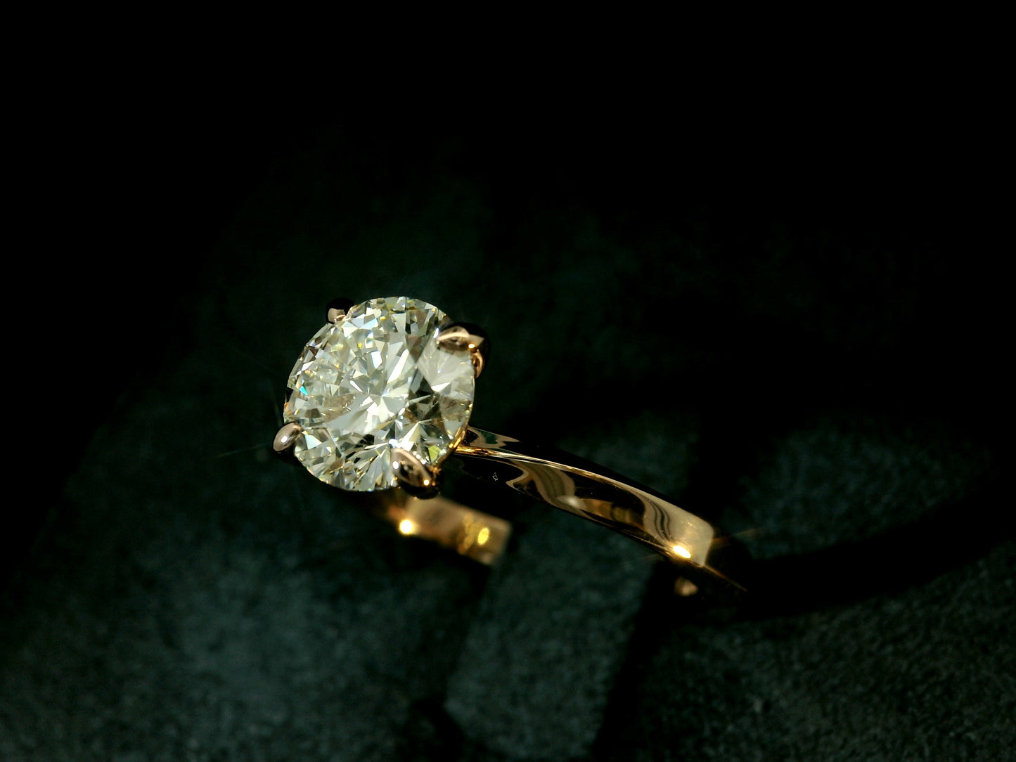 14K ROSE GOLD LAB DIAMOND ROUND BRILLIANT ENGAGEMENT RING 1.50CT