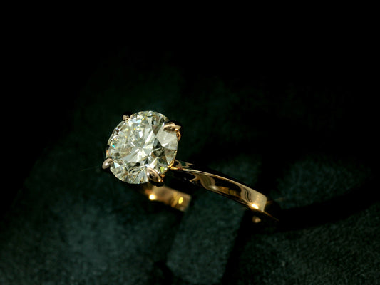 14K ROSE GOLD LAB DIAMOND ROUND BRILLIANT ENGAGEMENT RING 1.50CT