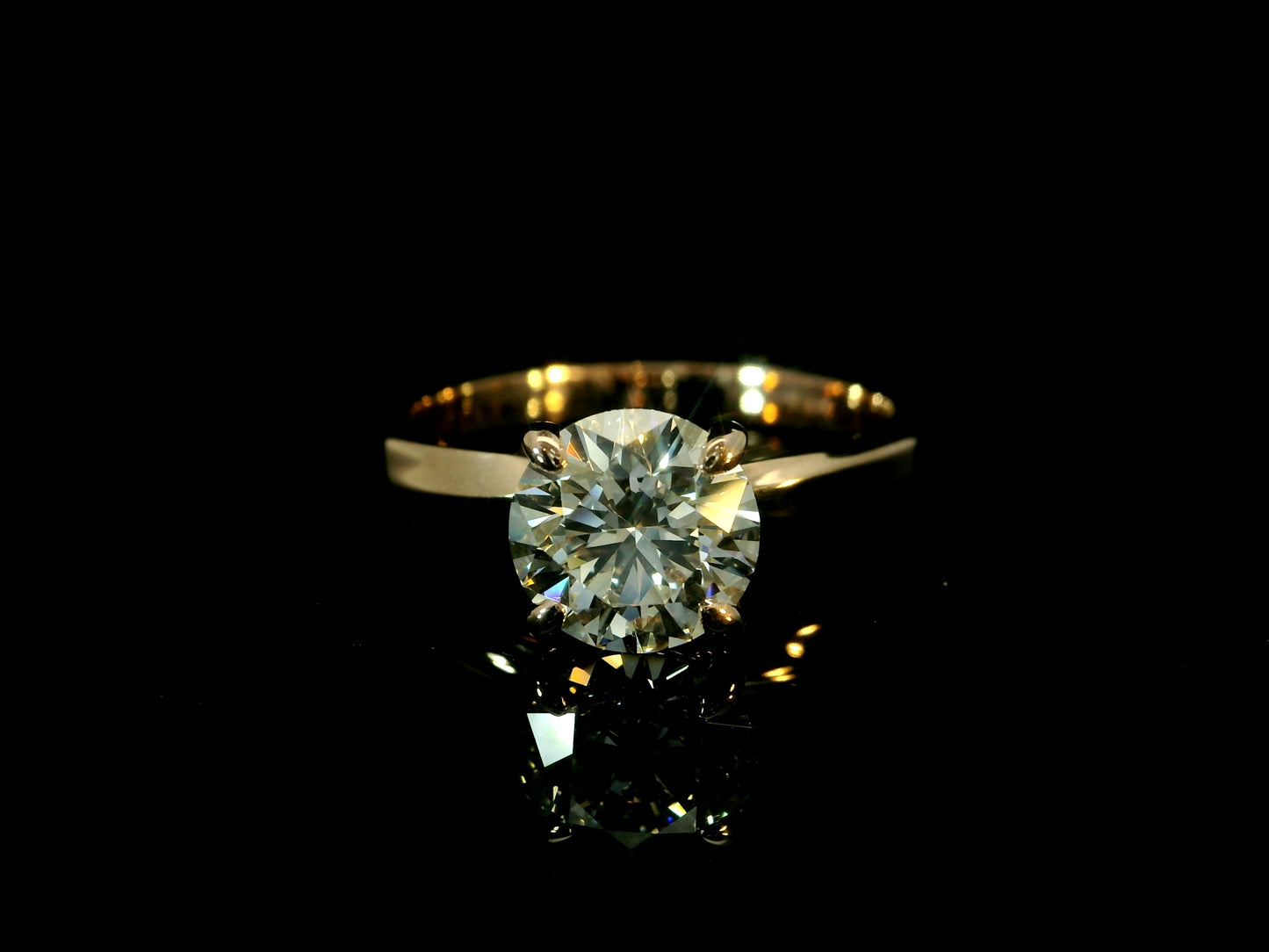 14K ROSE GOLD LAB DIAMOND ROUND BRILLIANT ENGAGEMENT RING 1.50CT