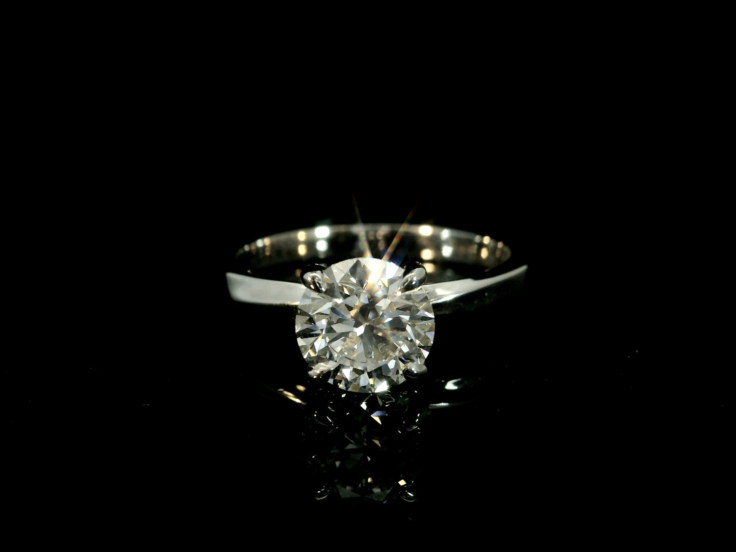 14K WHITE GOLD LAB DIAMOND ROUND BRILLIANT ENGAGEMENT RING 1.50CT