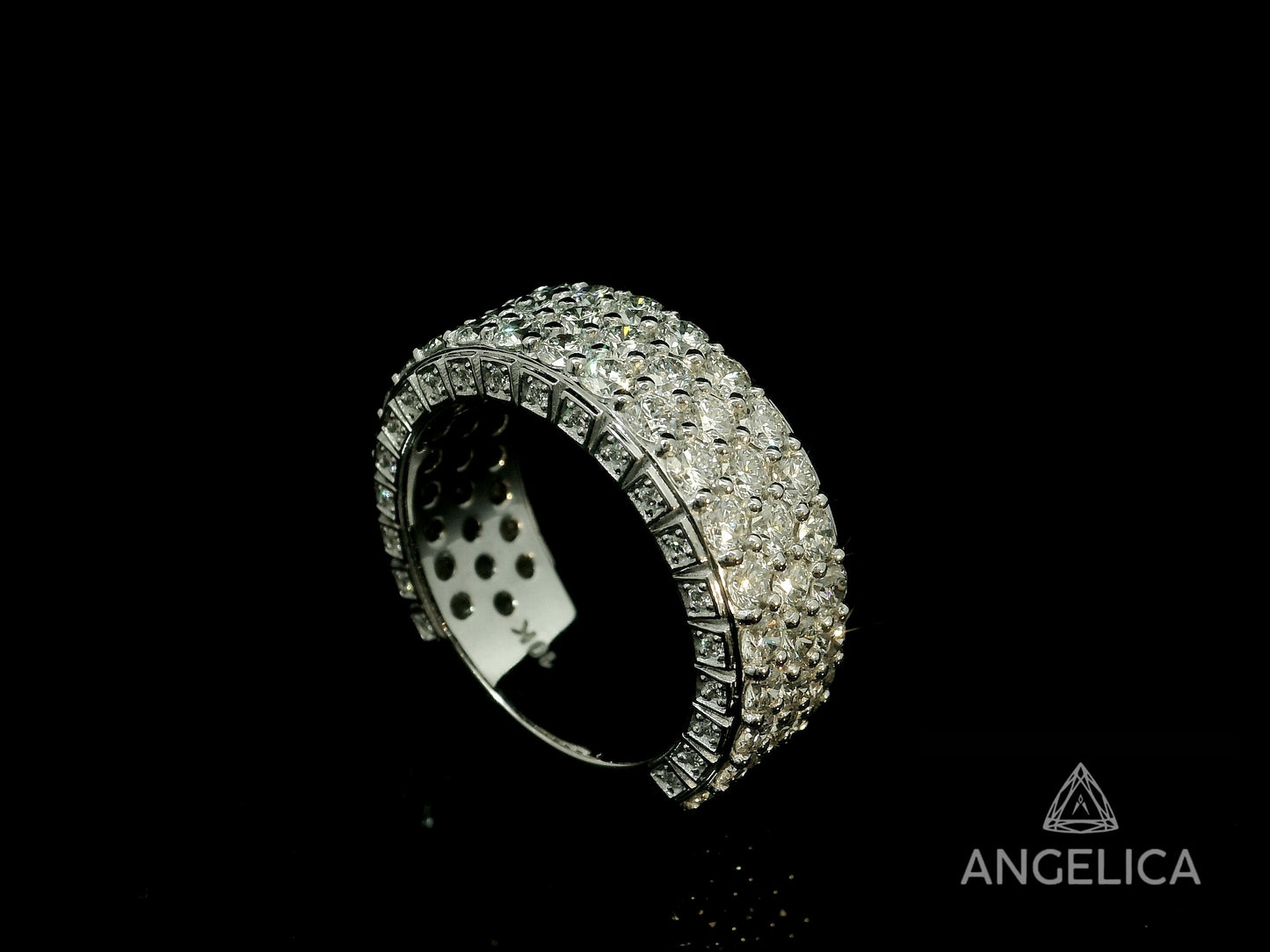 10K WHITE GOLD BAND 4.90CT OF DIAMONDS IN VVS F+