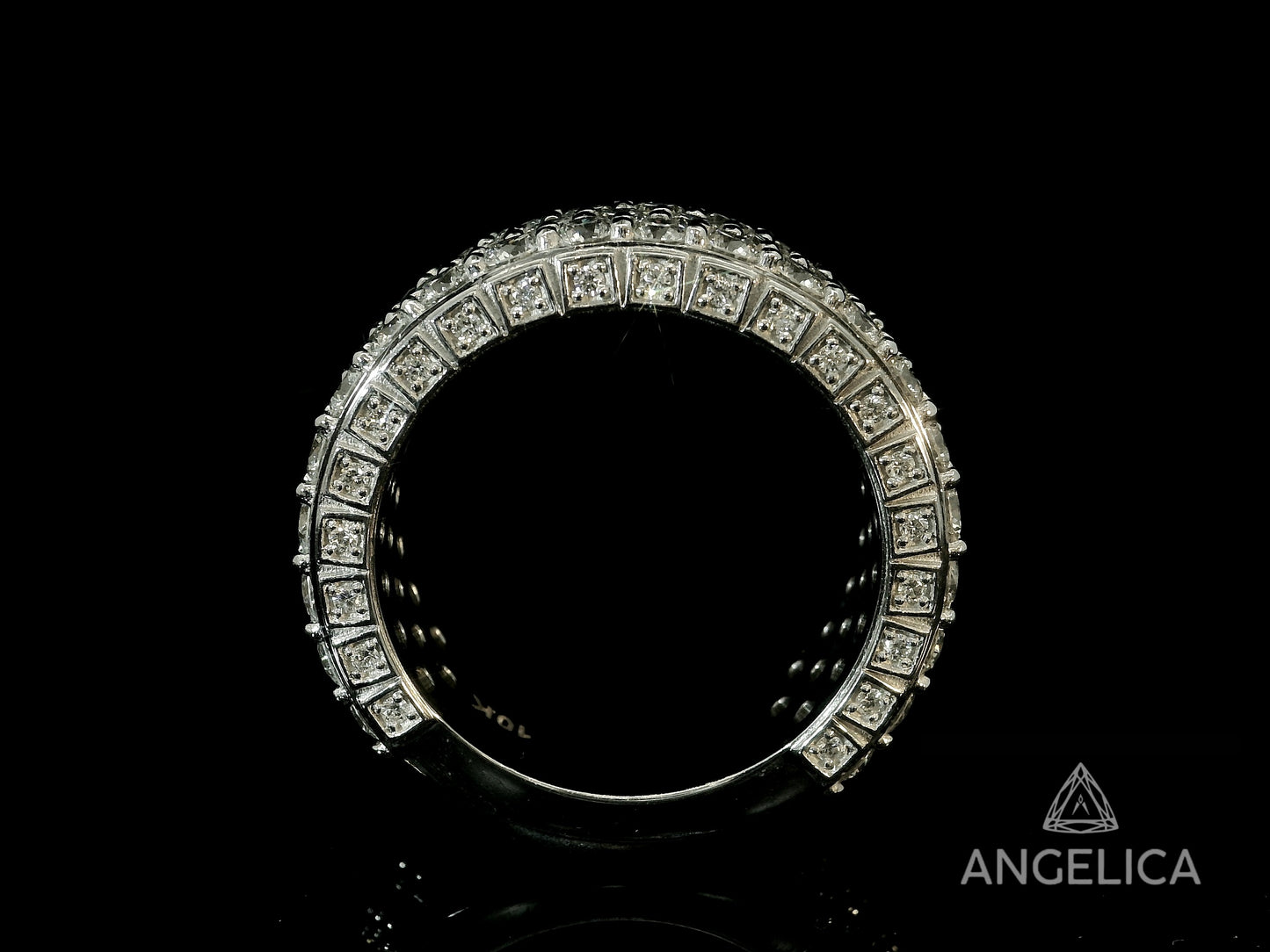 10K WHITE GOLD BAND 4.90CT OF DIAMONDS IN VVS F+