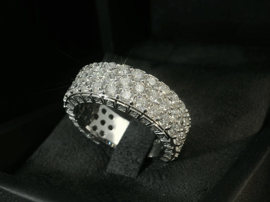 10K WHITE GOLD BAND 5.50CT OF LAB GROWN DIAMONDS IN VVS F+