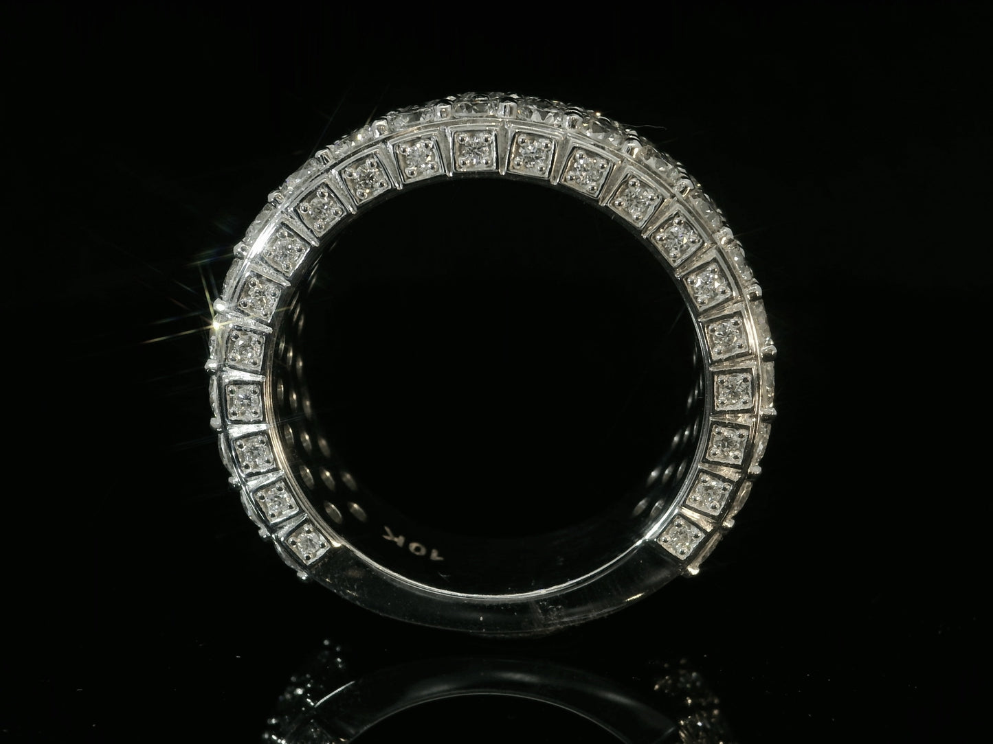 10K WHITE GOLD BAND 5.50CT OF LAB GROWN DIAMONDS IN VVS F+
