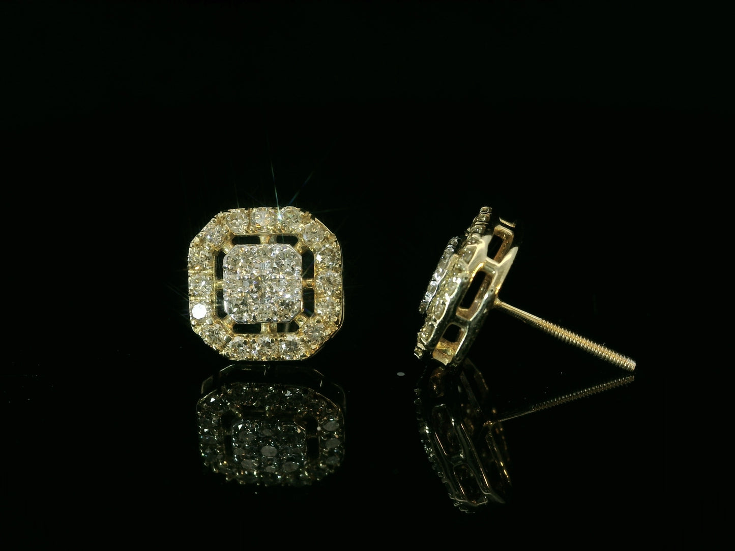 14K YELLOW GOLD DIAMOND EARRINGS