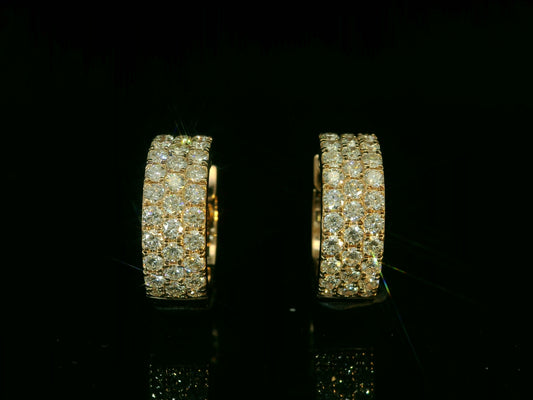 14K ROSE GOLD 5MM HOOP DIAMOND EARRINGS