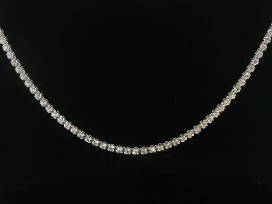 14K WHITE GOLD NATURAL DIAMOND TENNIS CHAIN 3MM VVS