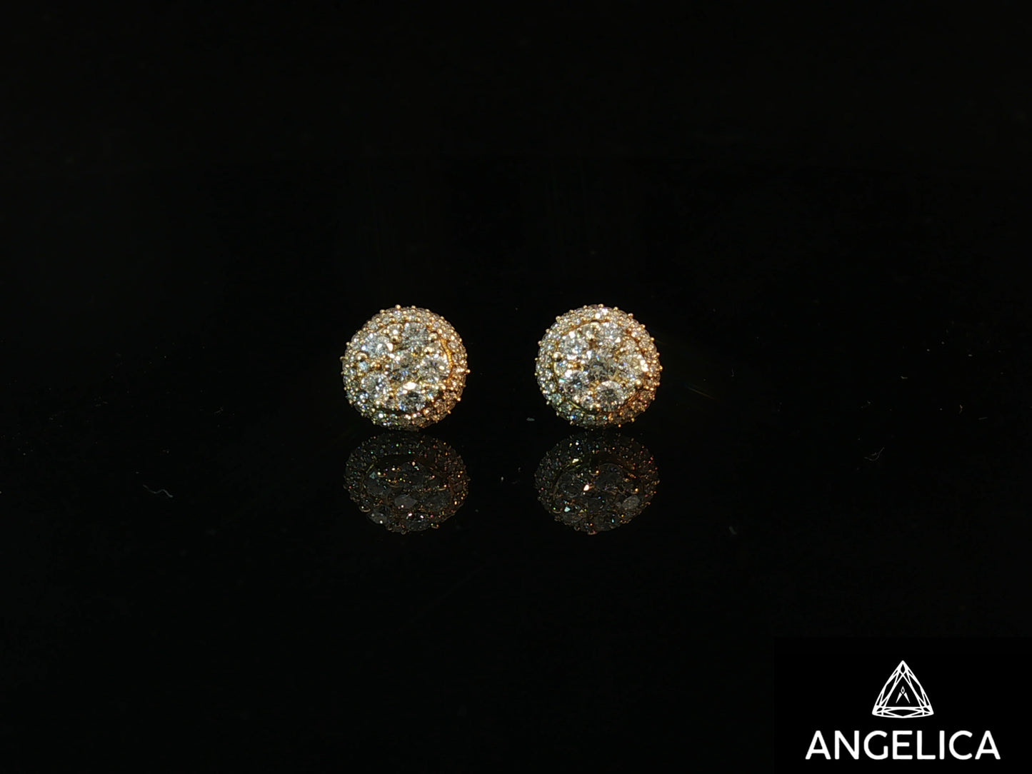 14K YELLOW GOLD DIAMOND EARRINGS