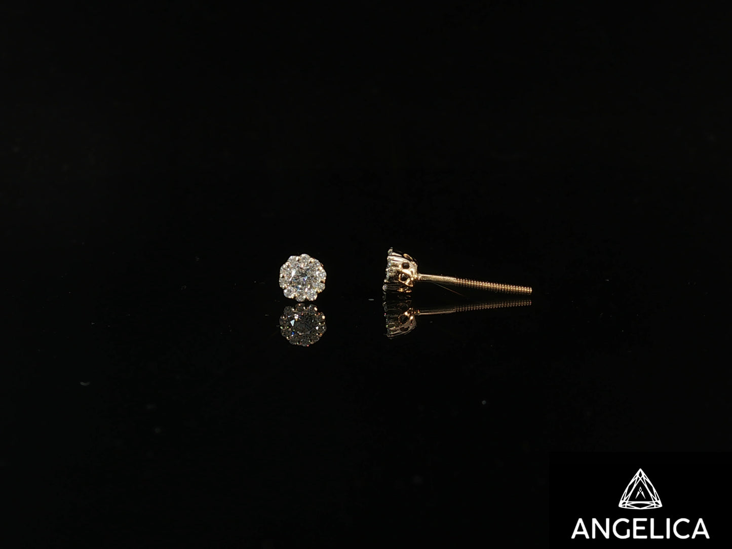 14K YELLOW GOLD DIAMOND EARRINGS