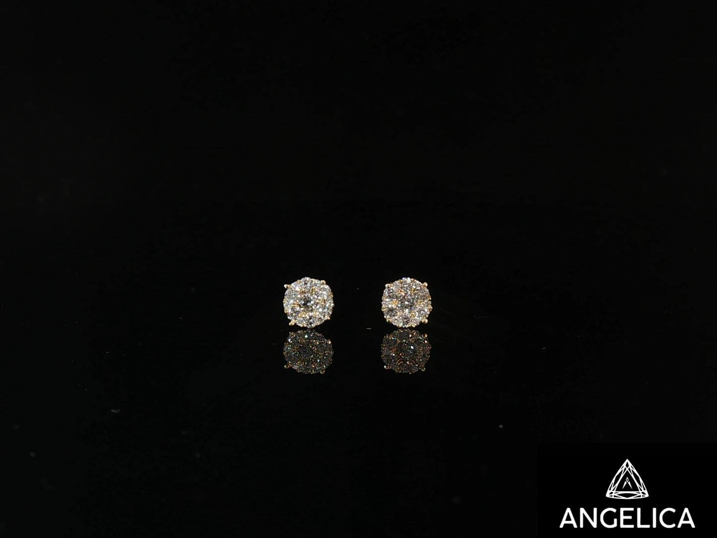 14K White Gold Round Diamond Stud Earrings – 0.25 ct Natural Diamonds – 4.8mm