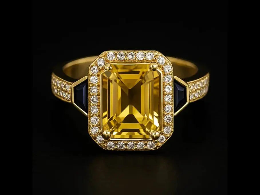18KT VINTAGE LOOK CITRINE ENGAGEMENT RING Angelica Jewellers