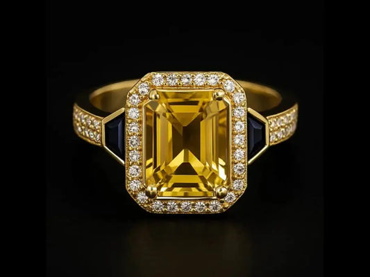 18KT VINTAGE LOOK CITRINE ENGAGEMENT RING Angelica Jewellers