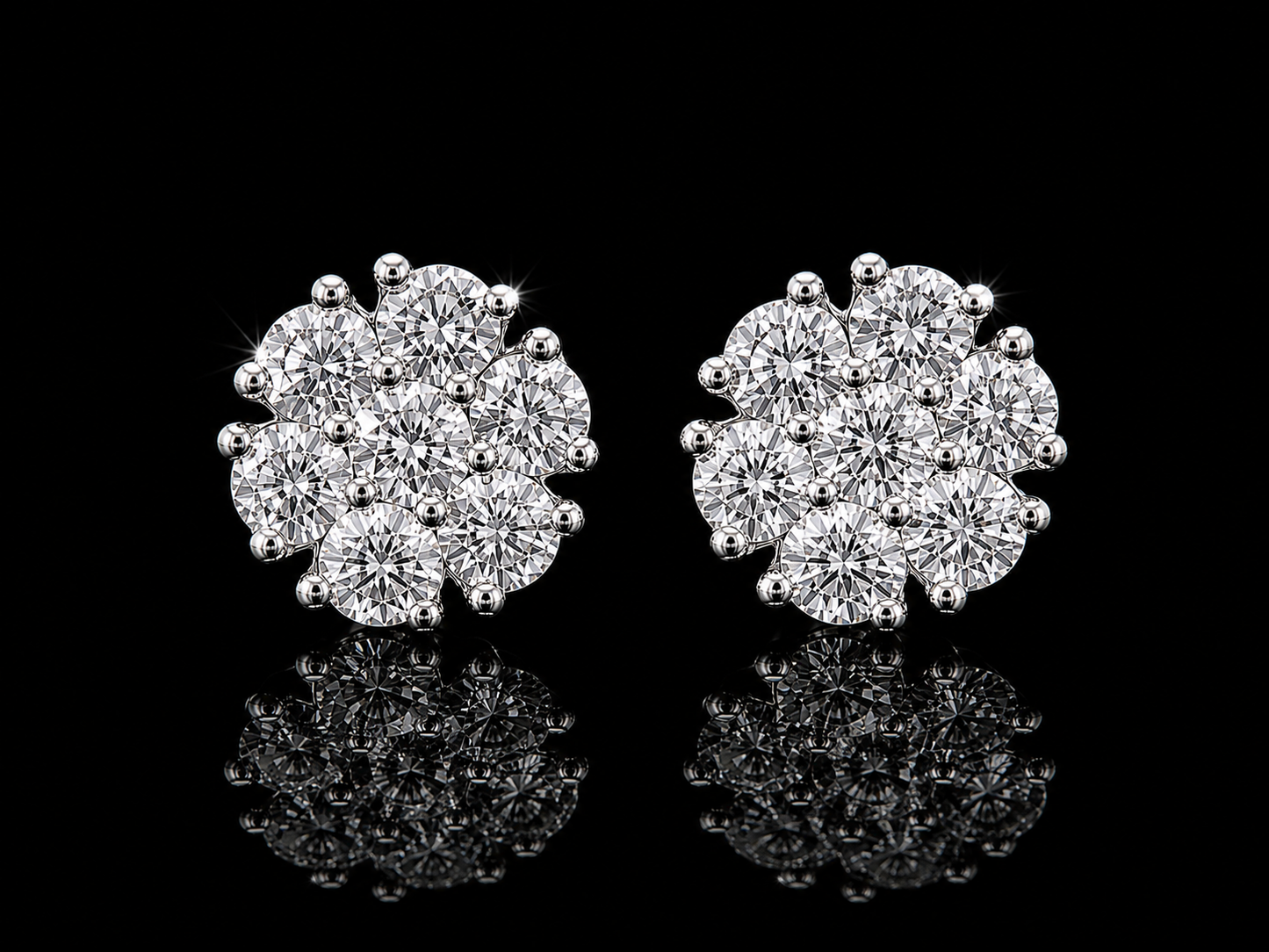 14K 1.54CT T.D.W LAB DIAMOND EARRINGS 9MM