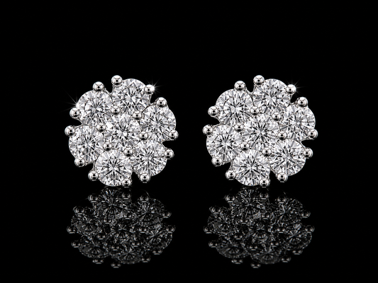 14K 1.54CT T.D.W LAB DIAMOND EARRINGS 9MM