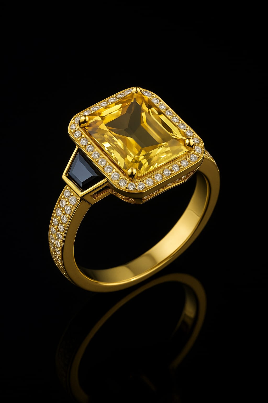 18KT VINTAGE LOOK CITRINE ENGAGEMENT RING