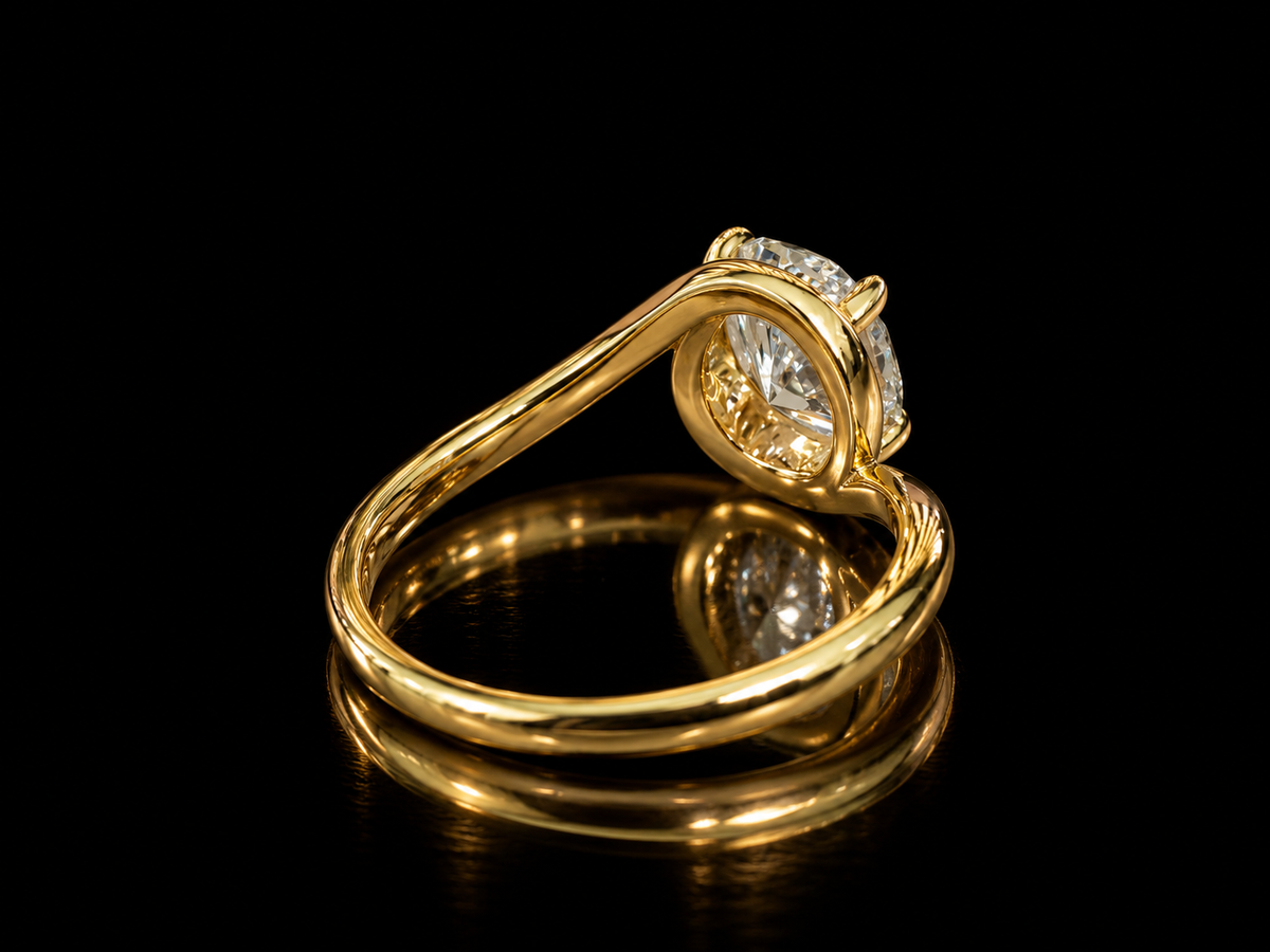 2.00 CT Oval Lab-Grown Diamond Bypass Engagement Ring –  14K Gold