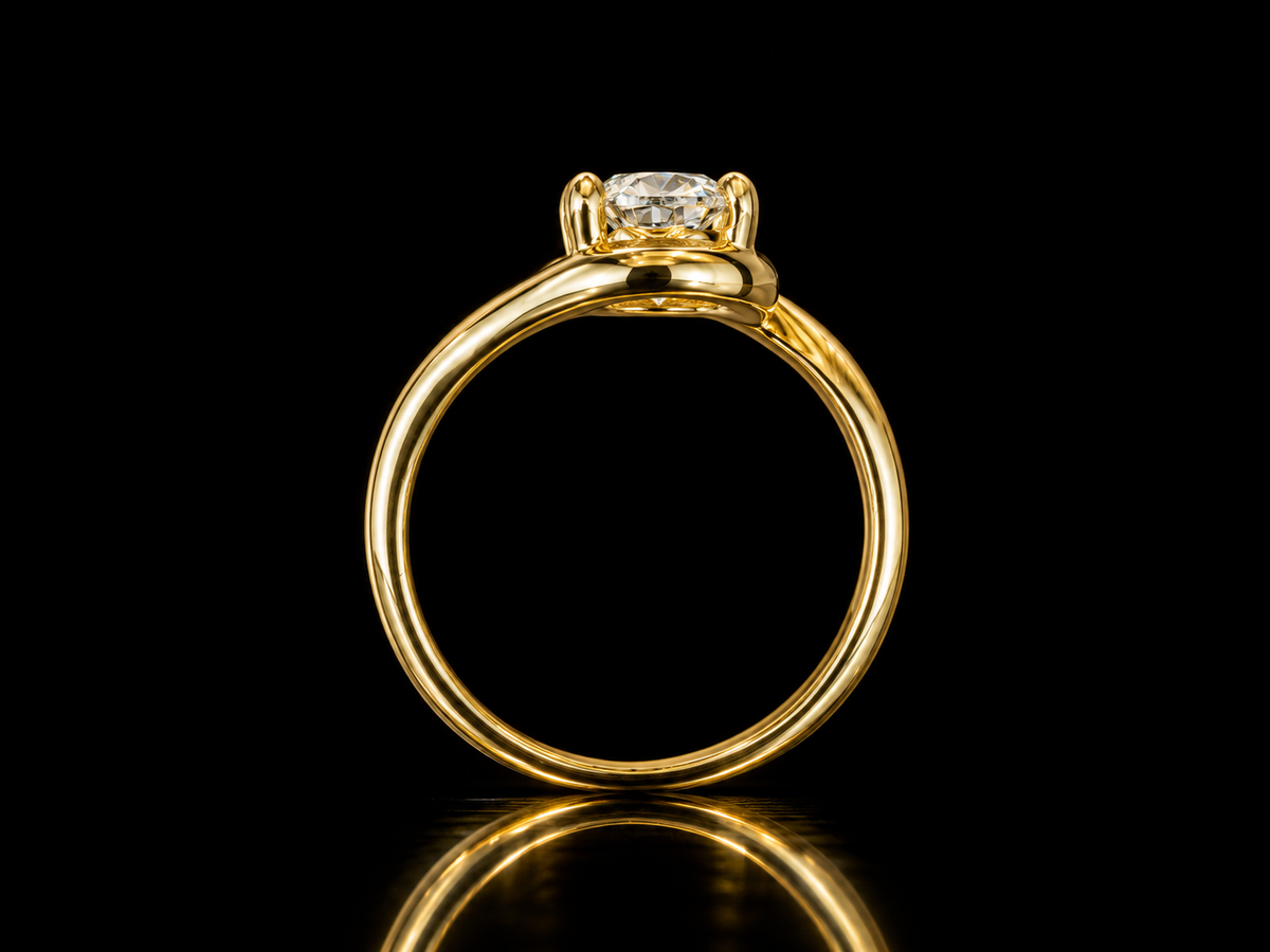 2.00 CT Oval Lab-Grown Diamond Bypass Engagement Ring –  14K Gold