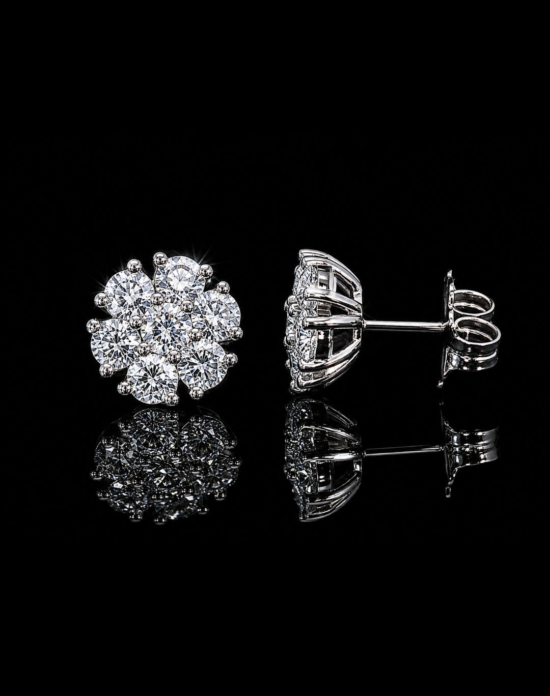 14K 1.54CT T.D.W LAB DIAMOND EARRINGS 9MM